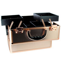 Valise &agrave; main rose m&eacute;tallis&eacute;e