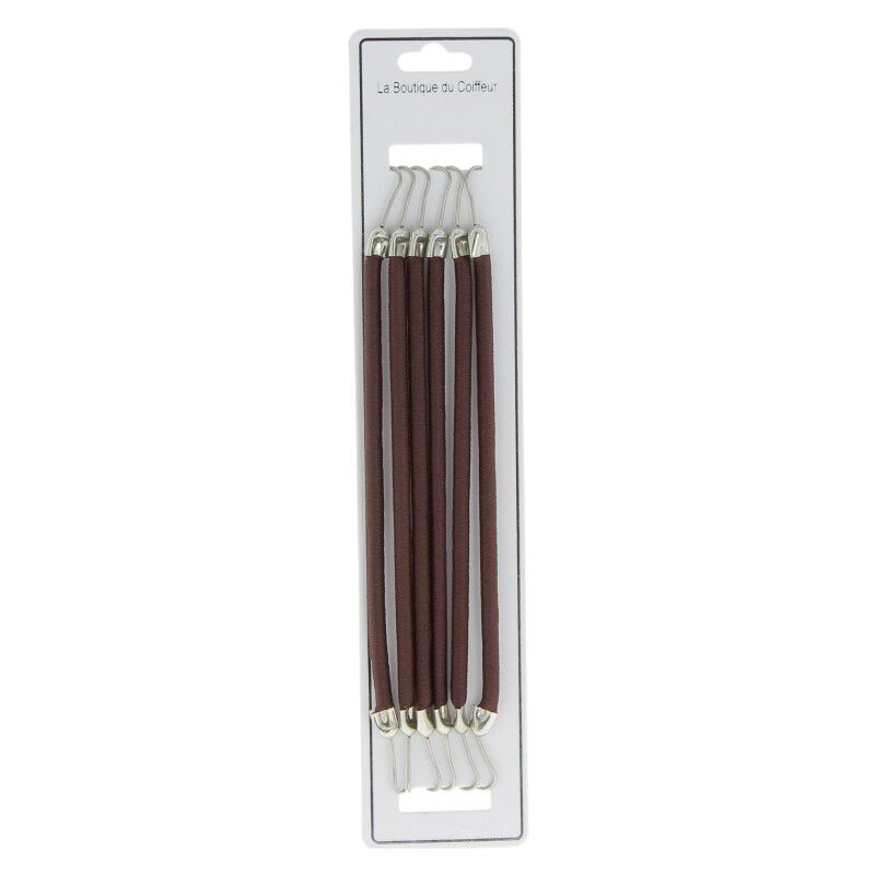 Elastiques &agrave; crochet x 6 marrons