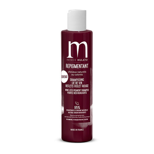 Shampooing repigmentant cheveux naturels ou colorés lie de vin