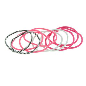 Elastiques color&eacute;s fins rose, blanc, noir