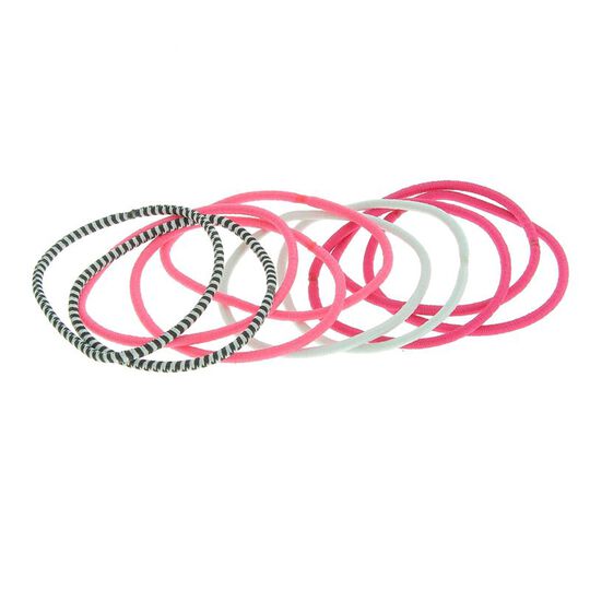 Elastiques color&eacute;s fins rose, blanc, noir