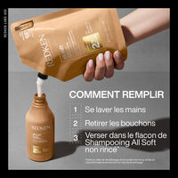 Shampooing hydratant pour cheveux secs et sensibilisés All Soft 300ml + recharge 500ml