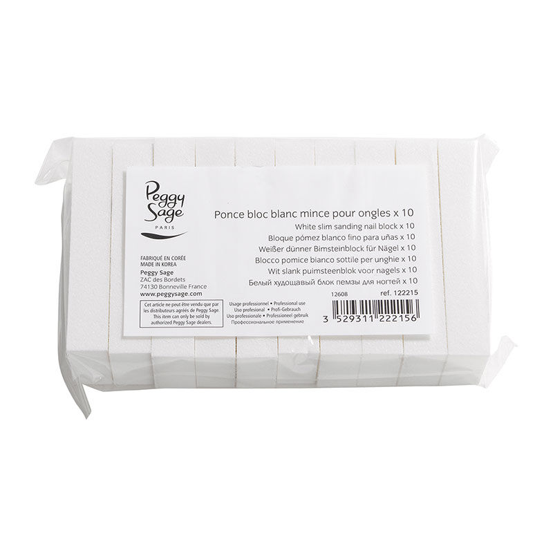 Lot de 10 blocs blancs minces pour ongles