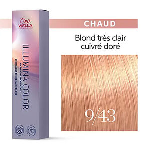 Illumina color 9/43 blond tr&egrave;s clair cuivr&eacute; dor&eacute;