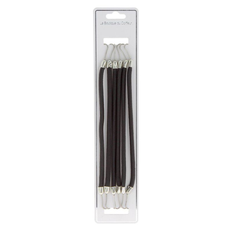 Elastiques &agrave; crochet x 6 noirs