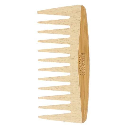Peigne &agrave; dents larges en bois de h&ecirc;tre 15 cm