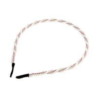 Serre-tête perles et cordon pailleté rose