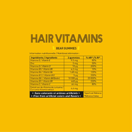 Cure 3 mois vitamines Hair Gummies