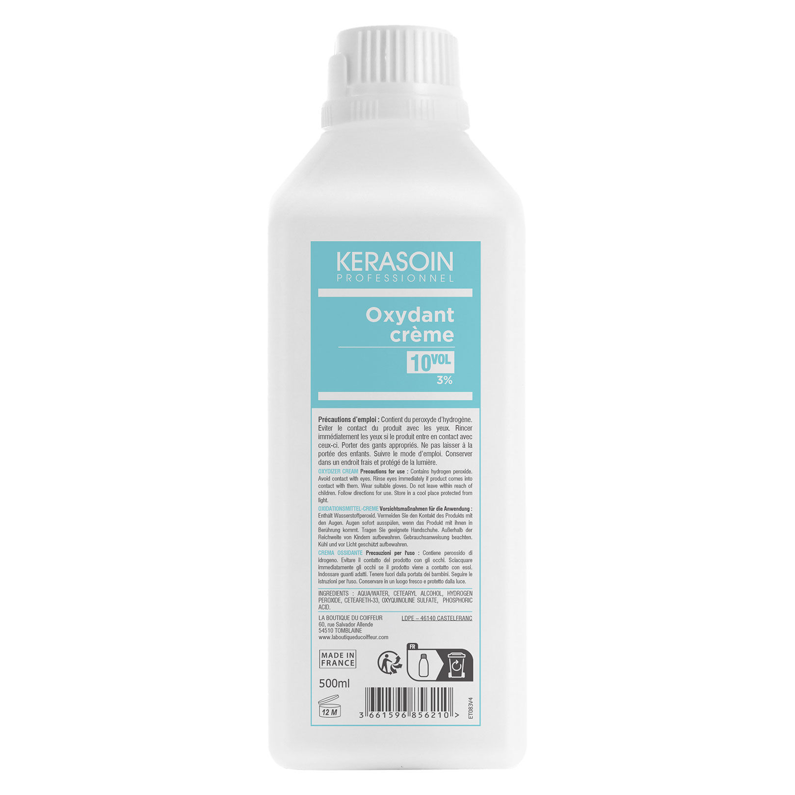 Oxydant cr&egrave;me 10 volumes 3% 500ml