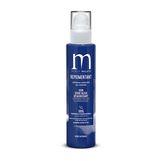 Soin repigmentant cheveux naturels ou colorés terre bleue