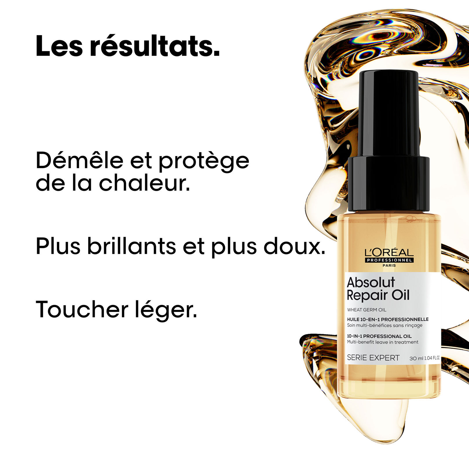 Huile 10 en 1 pour cheveux normaux &agrave; sensibilis&eacute;s Absolut Repair 30 ml