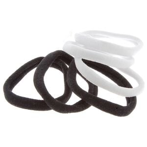 Lot de 6 &eacute;lastiques XXL en mousse noir et blanc