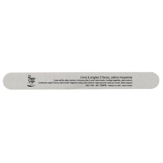 Lime &agrave; ongles 2 faces lavable 240/240 zebra, pour ongles artificiels