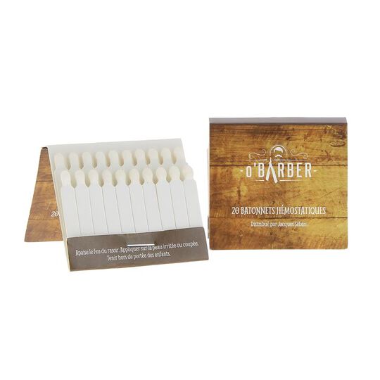 Pochette de 20 allumettes h&eacute;mostatiques sp&eacute;ciale rasage O'Barber