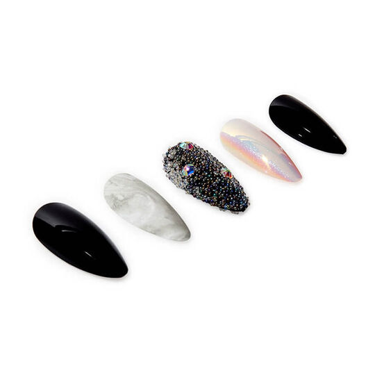 Faux ongles Nail Addict marble & diamonds