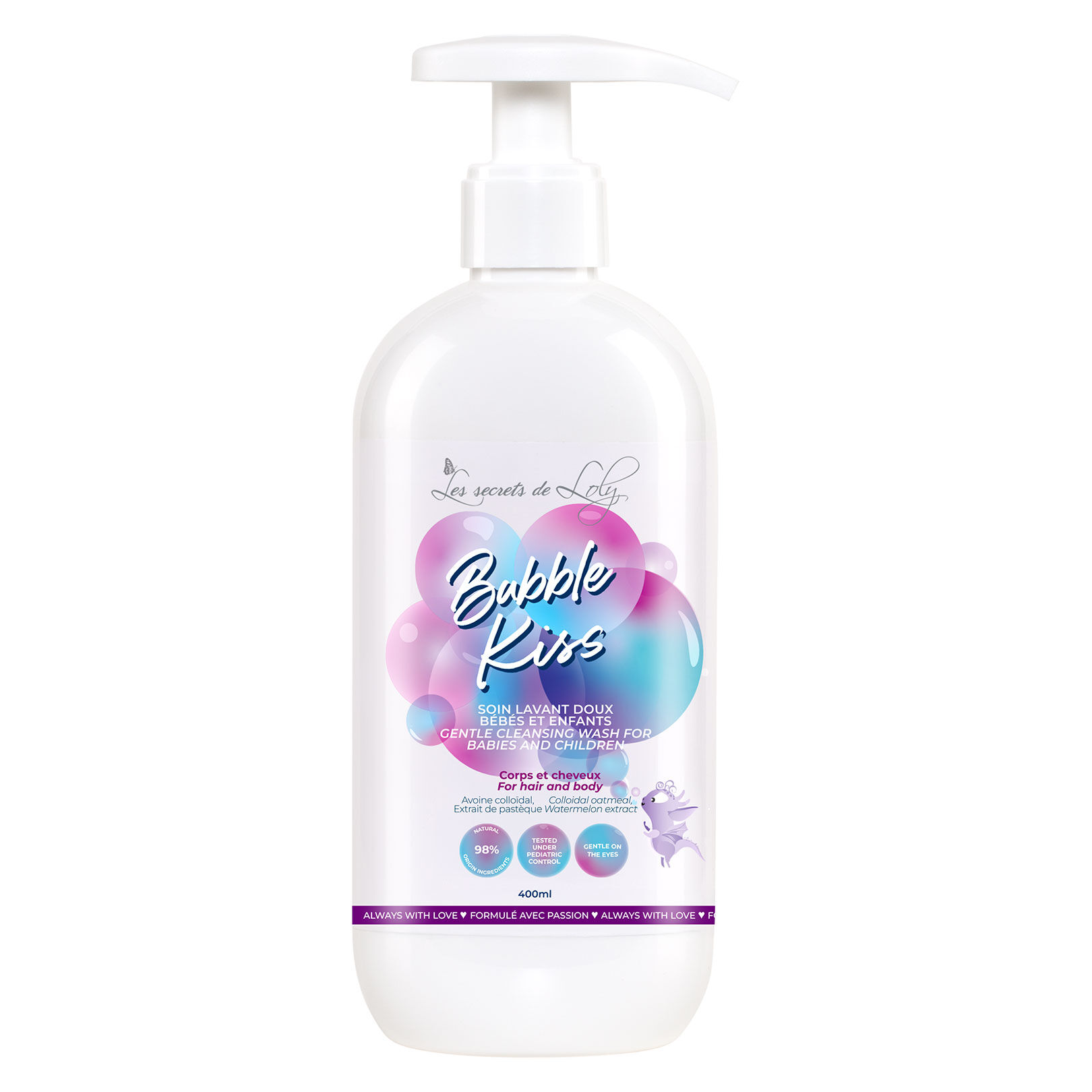 Gel lavant corps et cheveux enfant Bubble Kiss