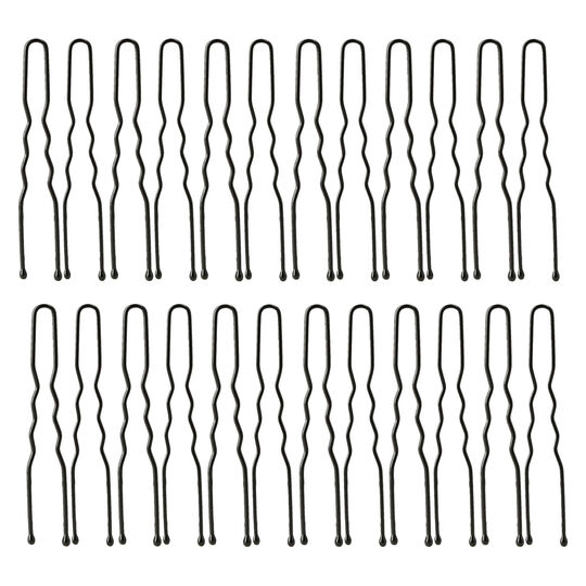 24 &Eacute;pingles ondul&eacute;es courtes noir