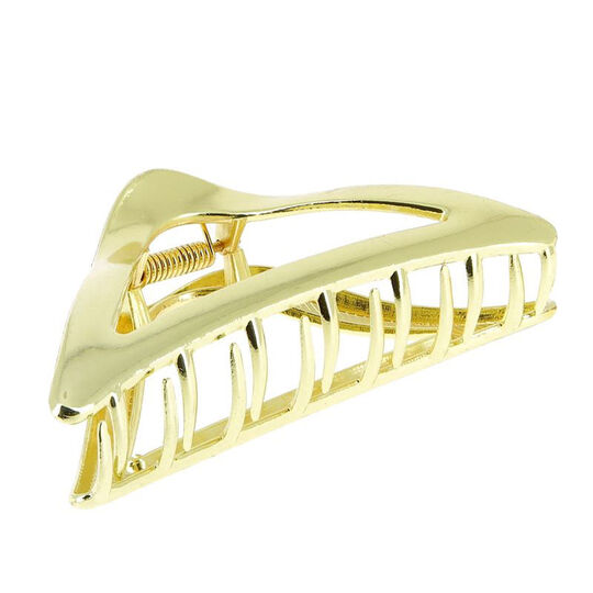 Pince croco métallique triangulaire dorée