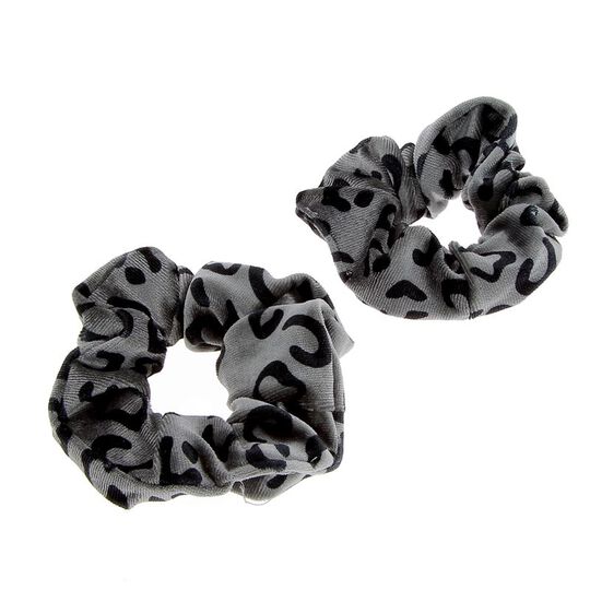 Chouchou léopard x 2 gris