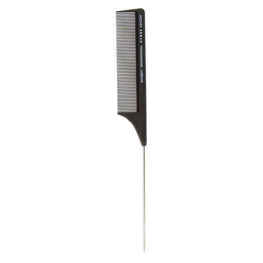 Peigne &agrave; queue m&eacute;tal dents serr&eacute;es 23,1cm