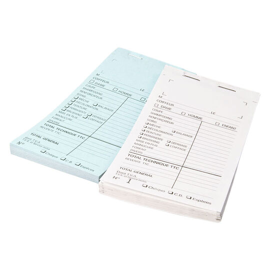 Carnet de caisse avec numéro