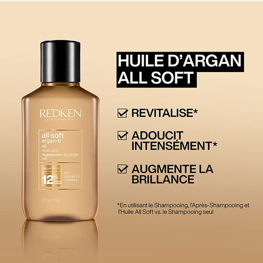 Huile d'argan pour cheveux secs et sensibilisés All Soft