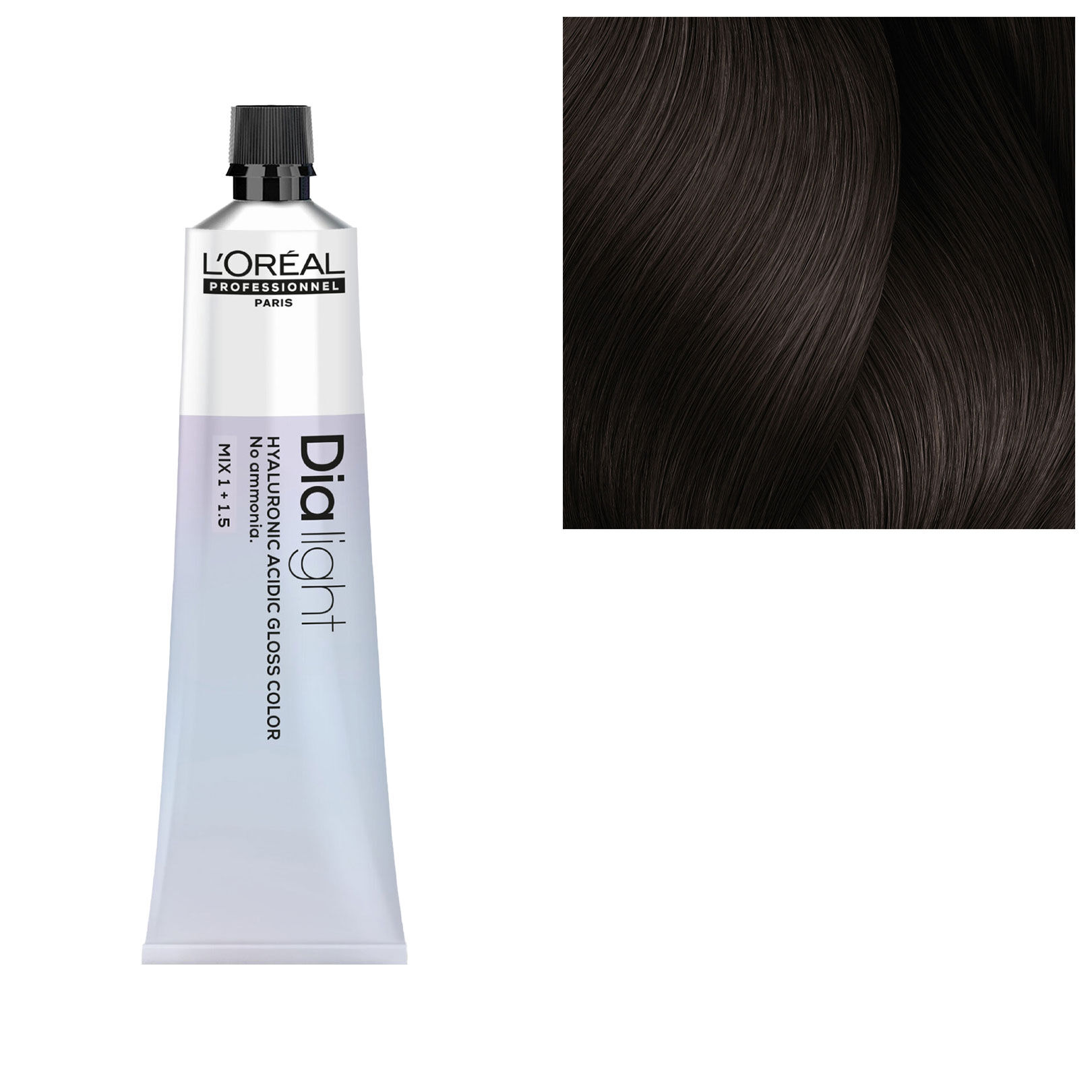 Coloration ton sur ton Dia light Hyaluronic 5.12 ch&acirc;tain clair cendr&eacute; iris&eacute;