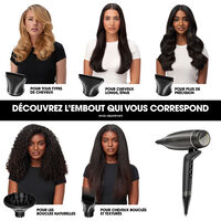 S&egrave;che cheveux Speed avec trousse et spray volume gris / noir