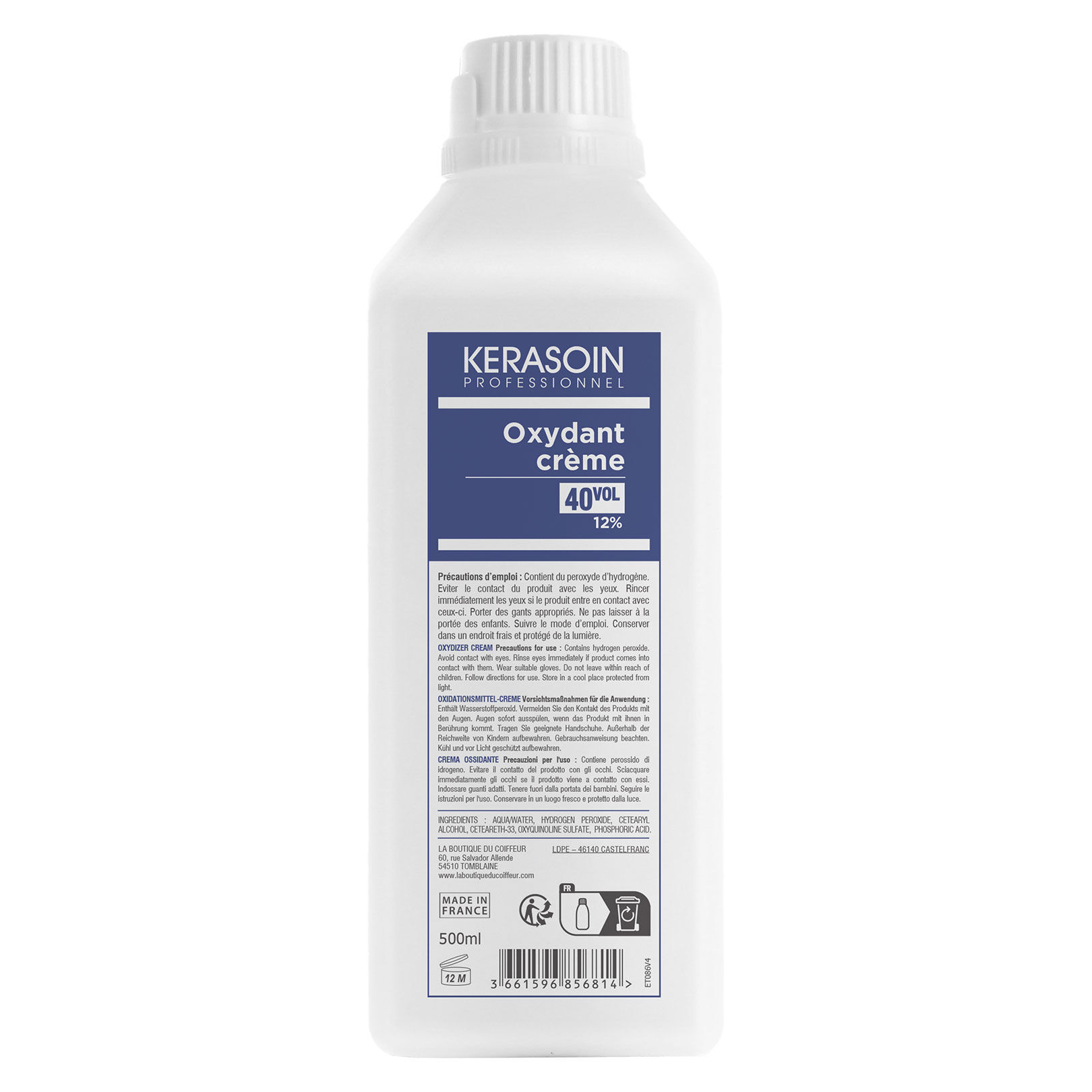Oxydant cr&egrave;me 40 volumes 12% 500ml