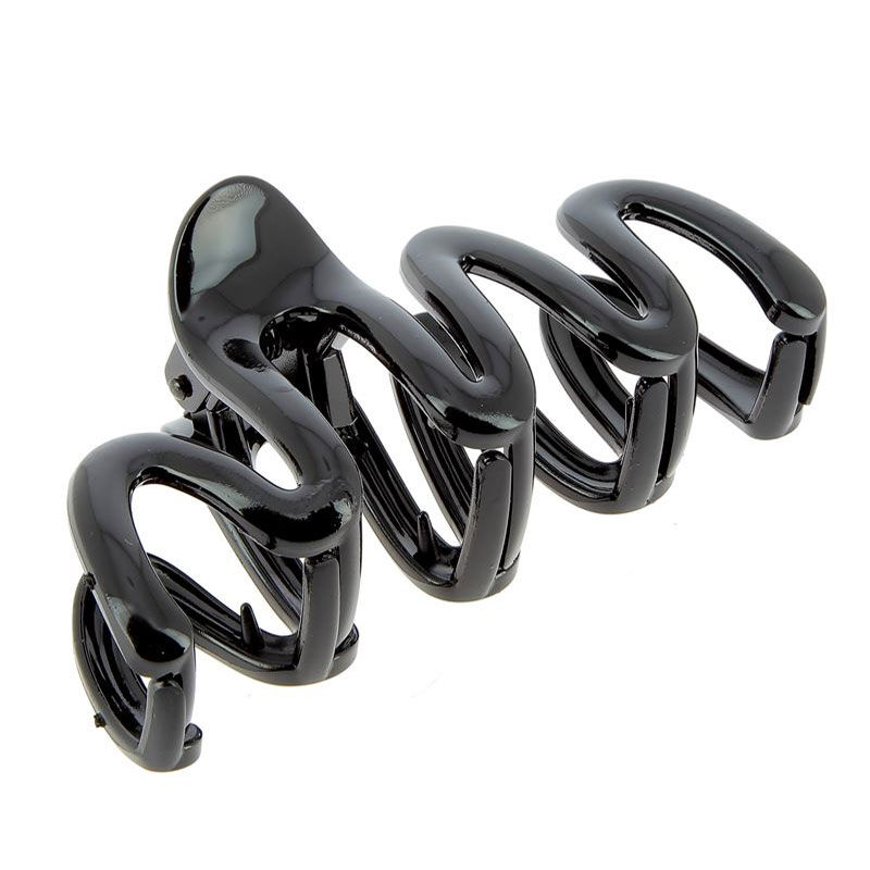 Pince croco plastique zigzag noire