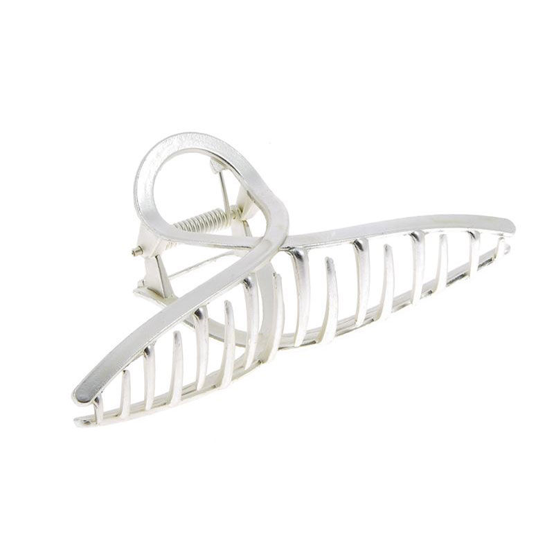Pince croco m&eacute;tallique infini argent mat
