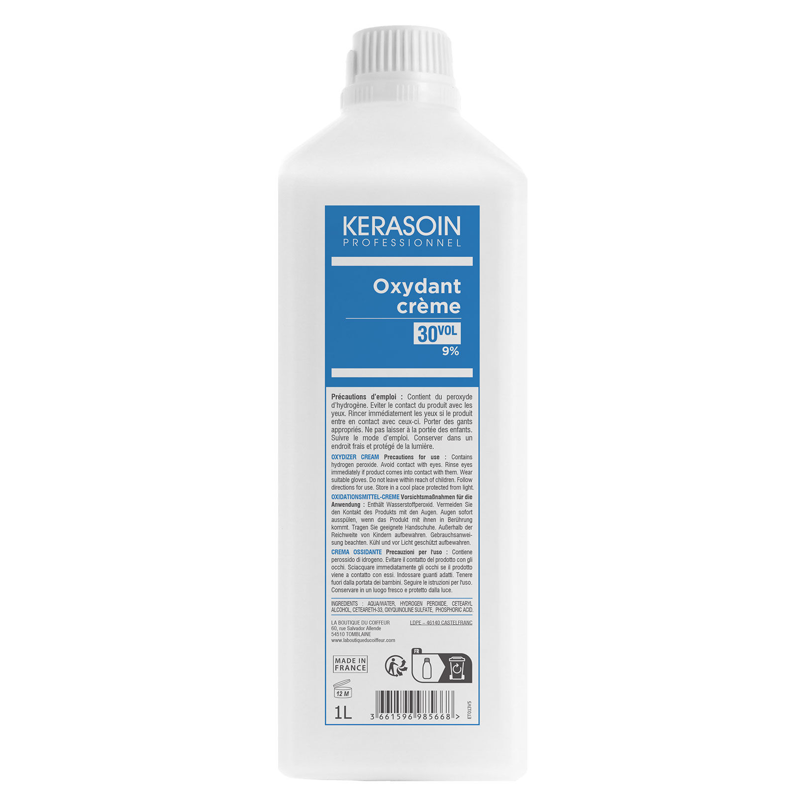 Oxydant cr&egrave;me 30 volumes 9% 1000ml