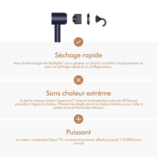 Sèche-cheveux Supersonic cheveux raides à ondulés