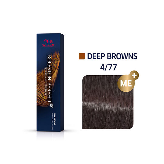 Coloration permanente Koleston Perfect Me+ 4/77 châtain marron intense