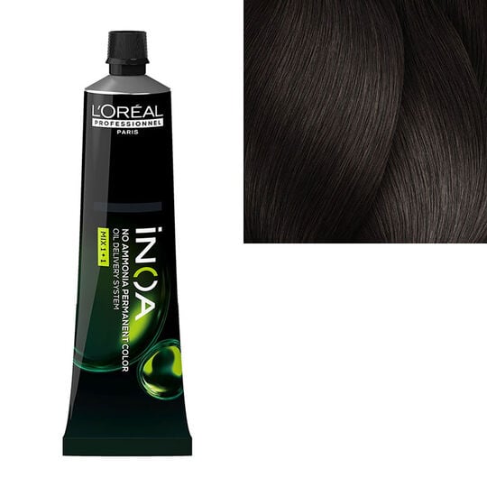 Coloration sans ammoniaque Inoa 5.18 ch&acirc;tain clair cendr&eacute; mocca