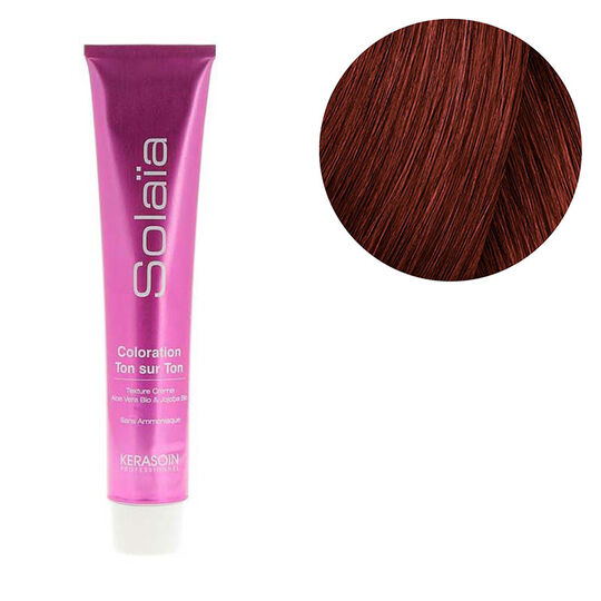 Coloration ton sur ton Sola&iuml;a 6.45 blond fonc&eacute; cuivr&eacute; acajou