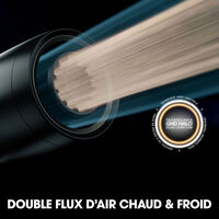 S&egrave;che cheveux Speed avec trousse et spray volume noir mat