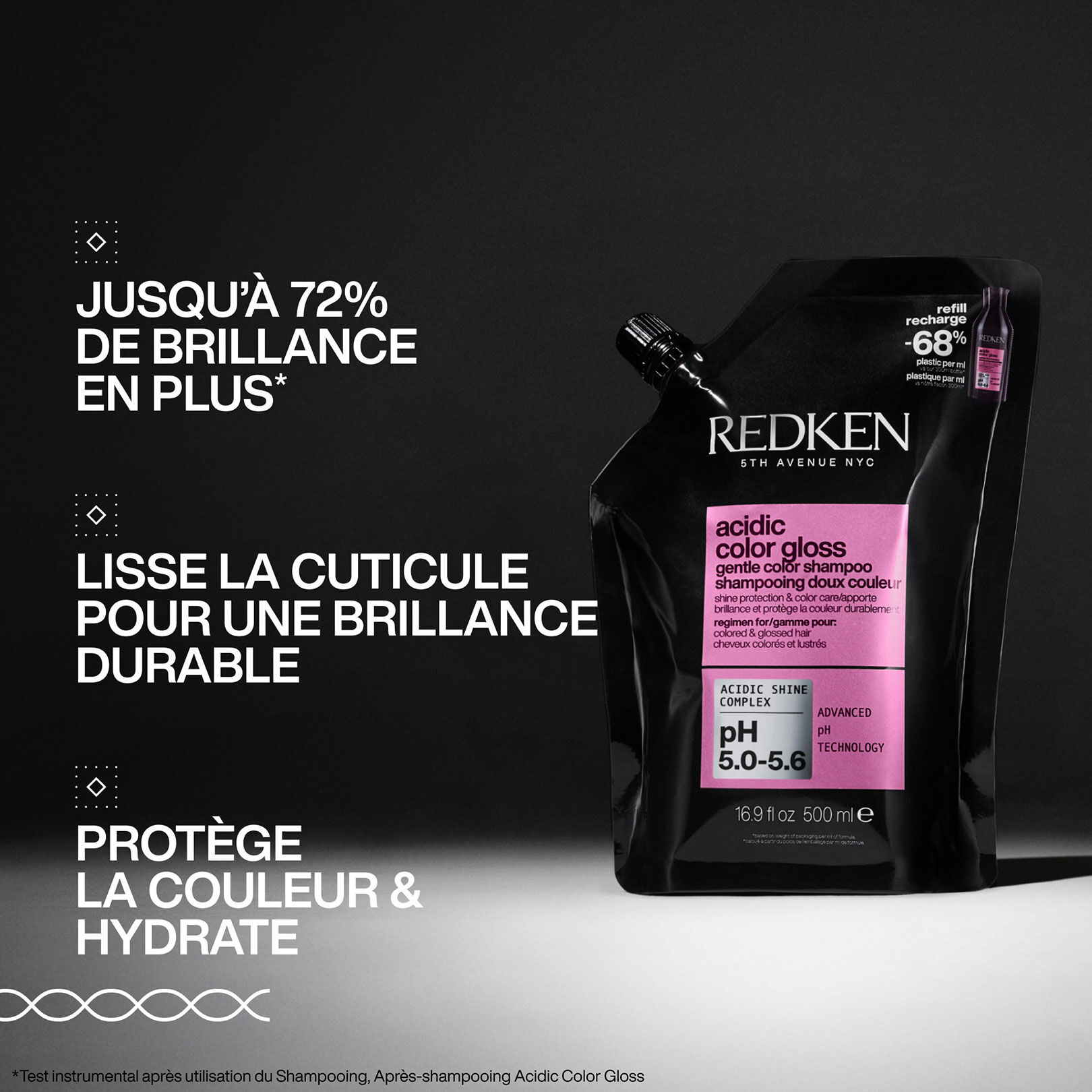 Shampooing doux couleur Acidic Color Gloss recharge 500 ml