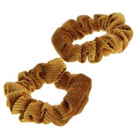 Duo chouchous velours côtelé ocre