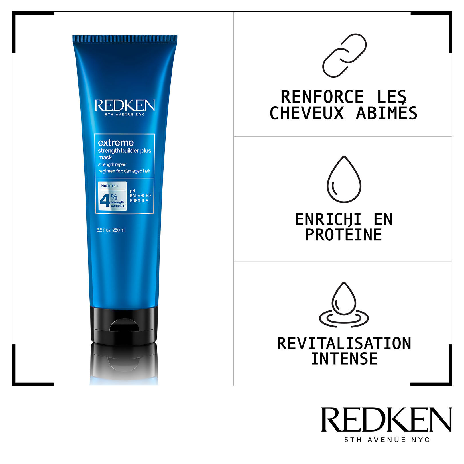Masque fortifiant Extreme pour cheveux ab&icirc;m&eacute;s