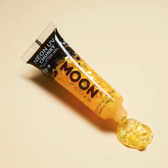 Gel néon à grosses paillettes Moon Glow doré