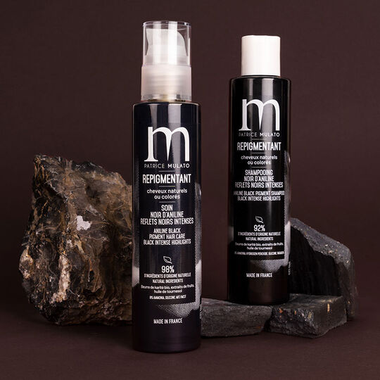 Shampooing repigmentant cheveux naturels ou colorés noir d'aniline