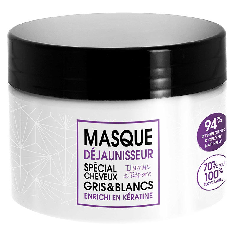 Masque d&eacute;jaunisseur pour cheveux gris et blancs