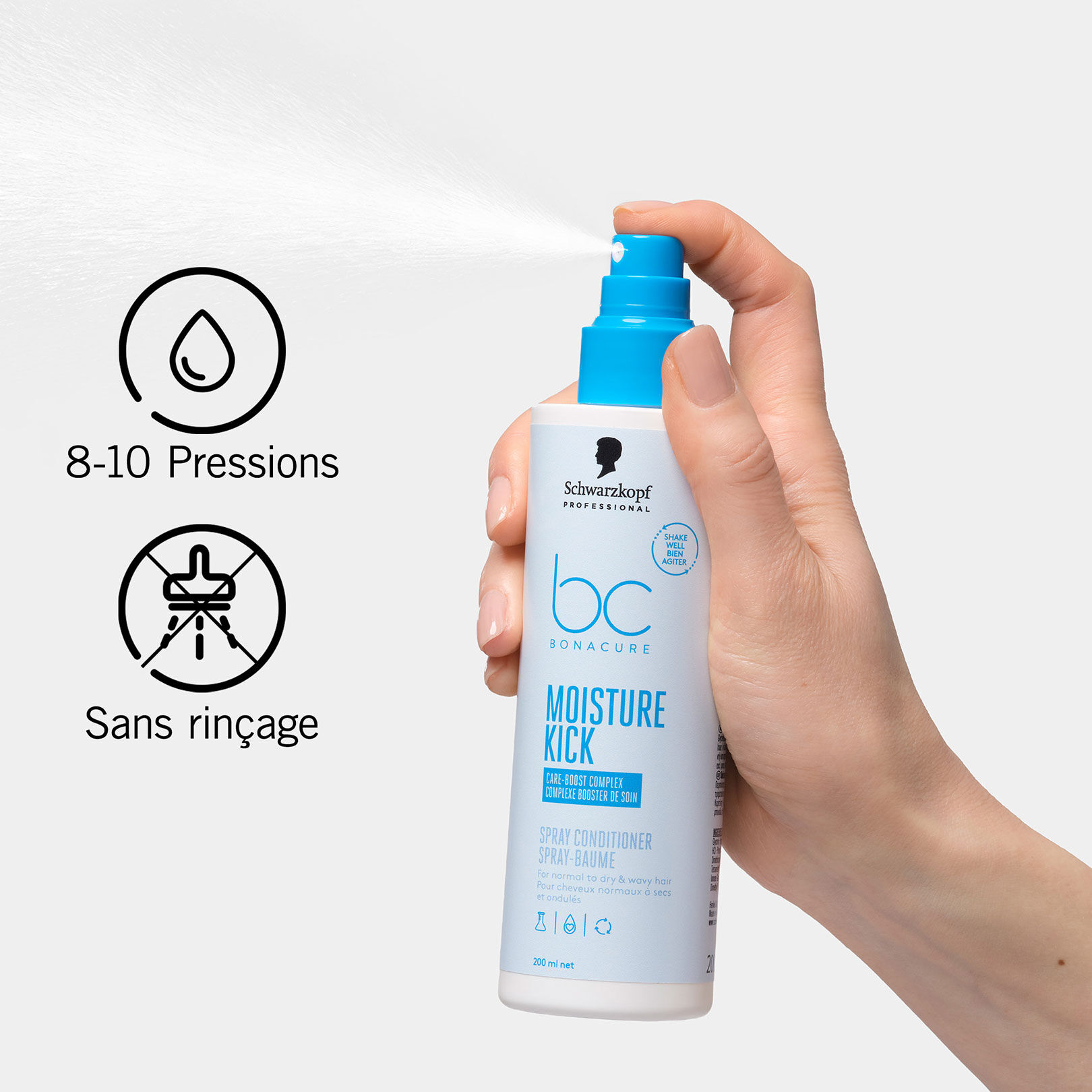 Spray-baume hydratant cheveux normaux &agrave; secs BC Moisture Kick 400 ml