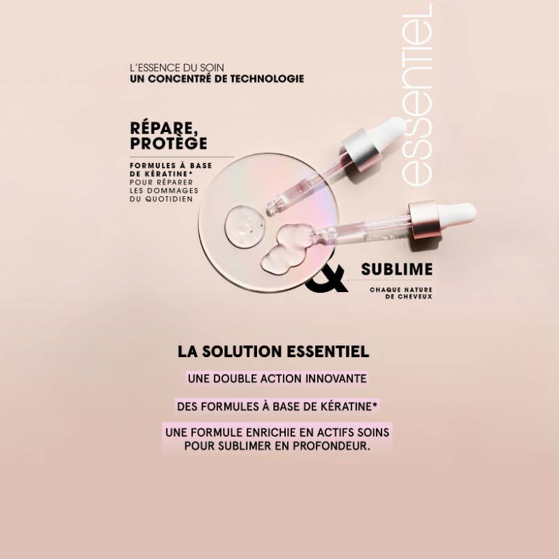 Shampooing 2 en 1 Essentiel Keratin Frizz Control format voyage 100ml