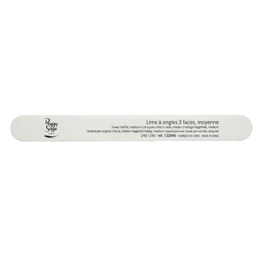 Lime &agrave; ongles 2 faces lavable 240/240 blanc, pour ongles naturels