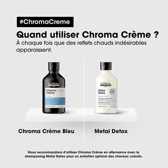 Shampooing neutralisant pour cheveux bruns Chroma Crème bleu