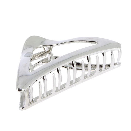 Pince croco m&eacute;tallique triangulaire argent&eacute;