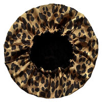 Charlotte en satin noir et léopard