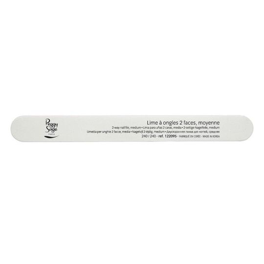 Lime à ongles 2 faces lavable 240/240 blanc, pour ongles naturels